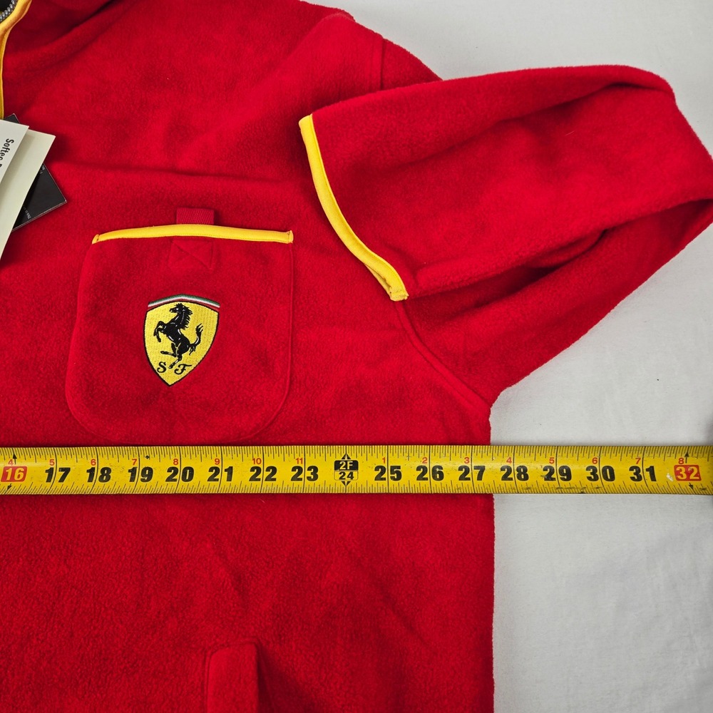 Ferrari Official Licensed Vintage Red 1/4 Zip Fleece Pullover Rare 2XL NWT 90's - Picture 9 of 10